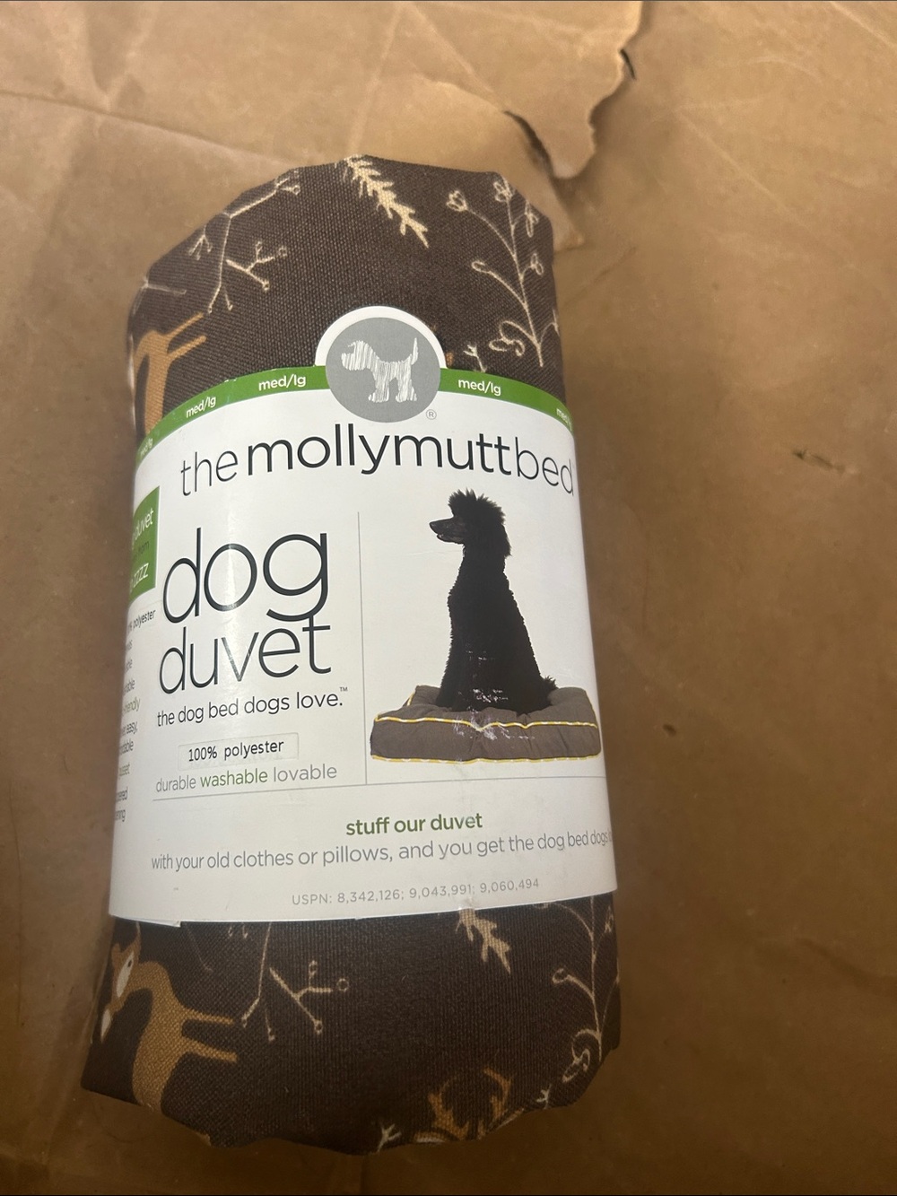 The Molly Mutt Dog Duvet - Cozy Polyester Dog Bed Cover-med/large (27x36x5) New!